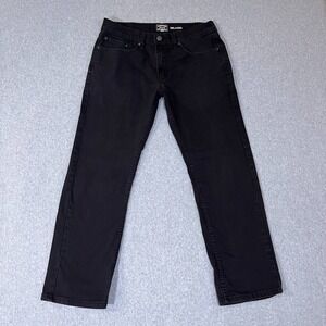 Signature By Levis Jeans Mens 32X30 Black Relaxed Straight Stretch Denim